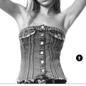 Zara strapless denim top